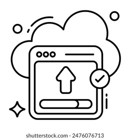 Modern design icon of website upload