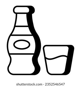 Modern design icon of wine bottle
