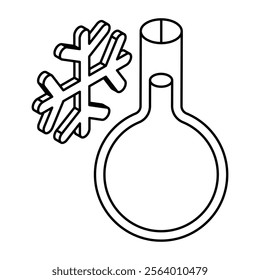 Modern design icon of winter temperature