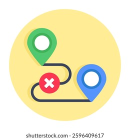 Modern design icon of wrong way