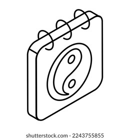 Modern design icon of yin yang calendar 