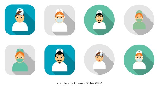 Modern design icons doctors