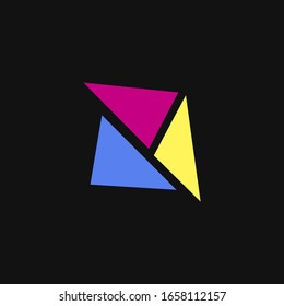 Modern design icons M letter shape element. Geometric sign for logo