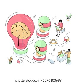 Modern design illustration of brain idea