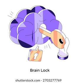Modern design illustration of brain lock