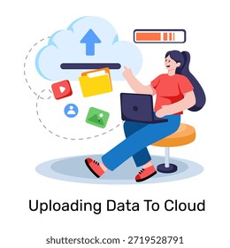 Moderne Designgrafik des Cloud-Daten-Uploads