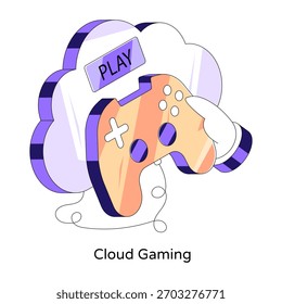 Ilustración de diseño moderno de juegos en la nube