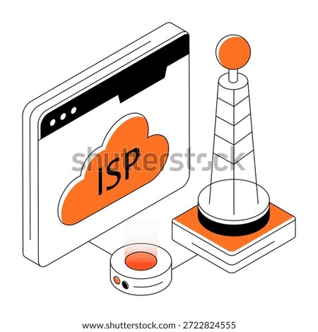 Modern design illustration cloud isp