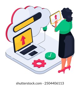 Ilustración de diseño moderno de Cargar de sistema de nube

