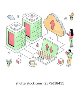 Modern design illustration of cloud upload