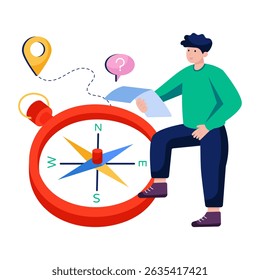Modern design illustration of compass