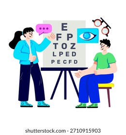 Ilustración de diseño moderno de prueba ocular