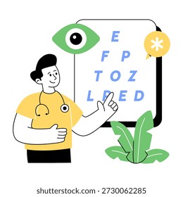 Ilustración de diseño moderno de prueba ocular