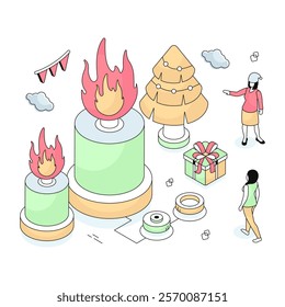 Modern design illustration of firecracker