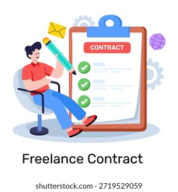 Ilustração de design moderno do contrato freelancer