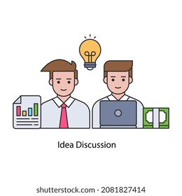 Modern design illustration of idea discussion