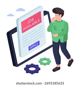 Ilustração de design moderno do trabalho disponível 