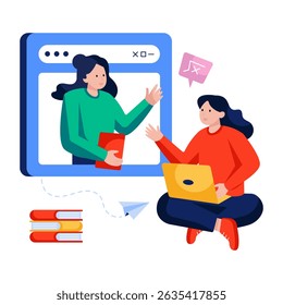 Modern design illustration of online tutor