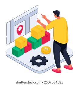 Moderne Design-Illustration der Paketverfolgung 

