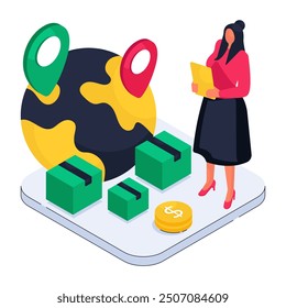 Modern design illustration of parcel tracking 

