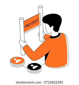 Ilustración de diseño moderno de protesta