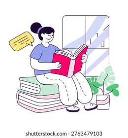 Modern design illustration of reading book