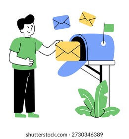 Modern design illustration of receiving mail 