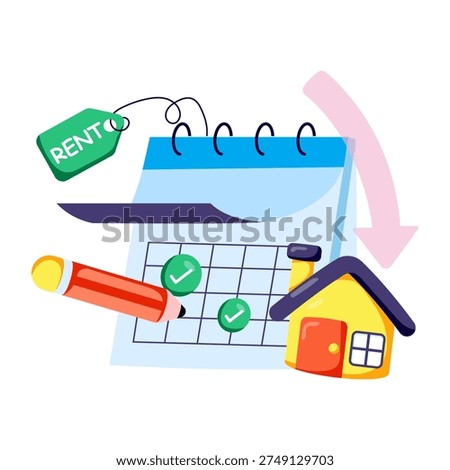 Modern design illustration of rent schedule 