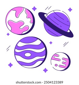 Modern design illustration of revolving planets vector 

