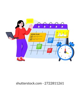 Ilustración de diseño moderno de Plan de horario