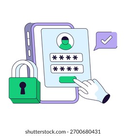 Ilustración de diseño moderno de Inicio de sesión seguro