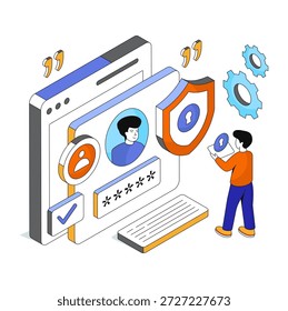 Ilustración de diseño moderno de Inicio de sesión seguro