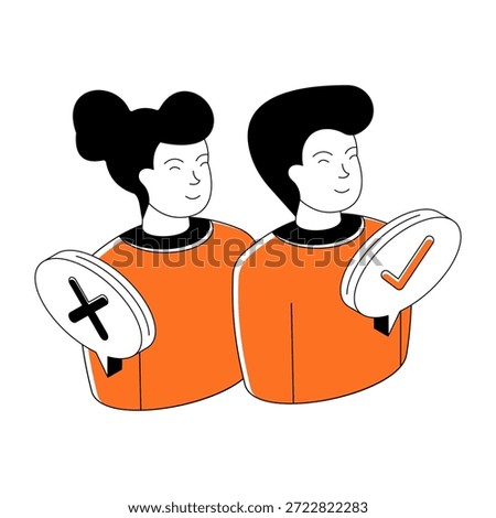 Modern design illustration of selected candidate