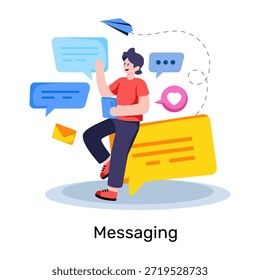 Ilustración de diseño moderno de enviar mensaje
