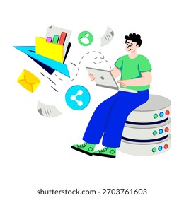 Ilustración de diseño moderno de compartir datos