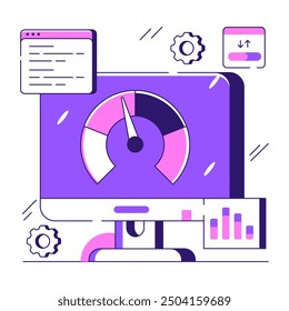 Modern design illustration of system speed optimization 

