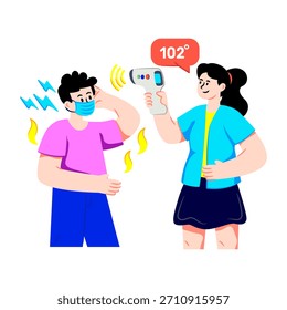 Modern design illustration of temperature checking