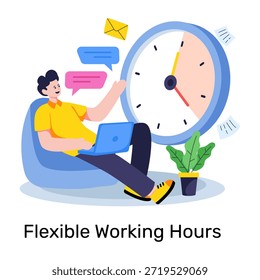 Ilustración de diseño moderno de eficiencia de tiempo