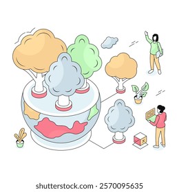 Modern design illustration of urbanization