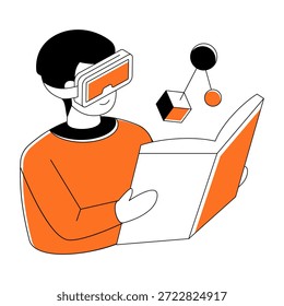 Ilustración de diseño moderno de educación de realidad virtual