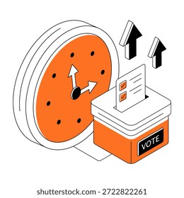 Ilustração de design moderno do tempo de votação