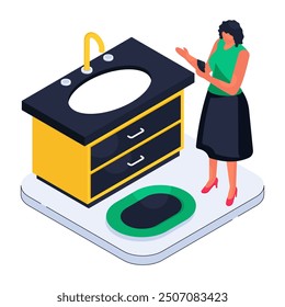 Modern design illustration of washbasin

