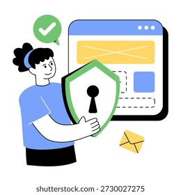 Modern design illustration of web security 