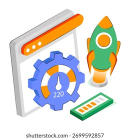 Modern design illustration of web speed optimization 