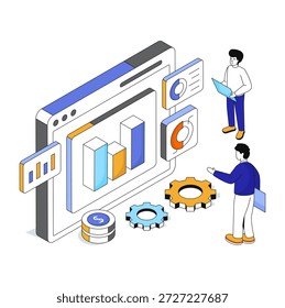Ilustração de design moderno de estatísticas da Web 