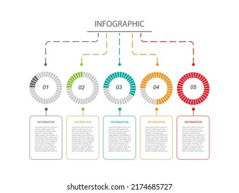 Modern design infographic with 5 step element. Vector illustration.