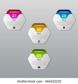 Modern design infographic concept with 4 options, parts, steps or processes. Abstract illustration Infographic. Vector Infographic can be used for diagram, number options, web design, chart