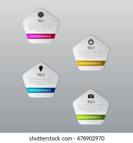 Modern design infographic concept with 4 options, parts, steps or processes. Abstract illustration Infographic. Vector Infographic can be used for diagram, number options, web design, chart