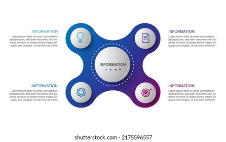Infografía moderna de diseño. Negocio de datos de información. Ilustración vectorial.