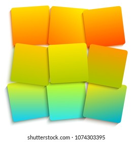 Modern Design infographic style template on hot squares background with numbered 3d effect blocks. Vector illustration EPS 10 for new product newsletters, web banners, pages presentation